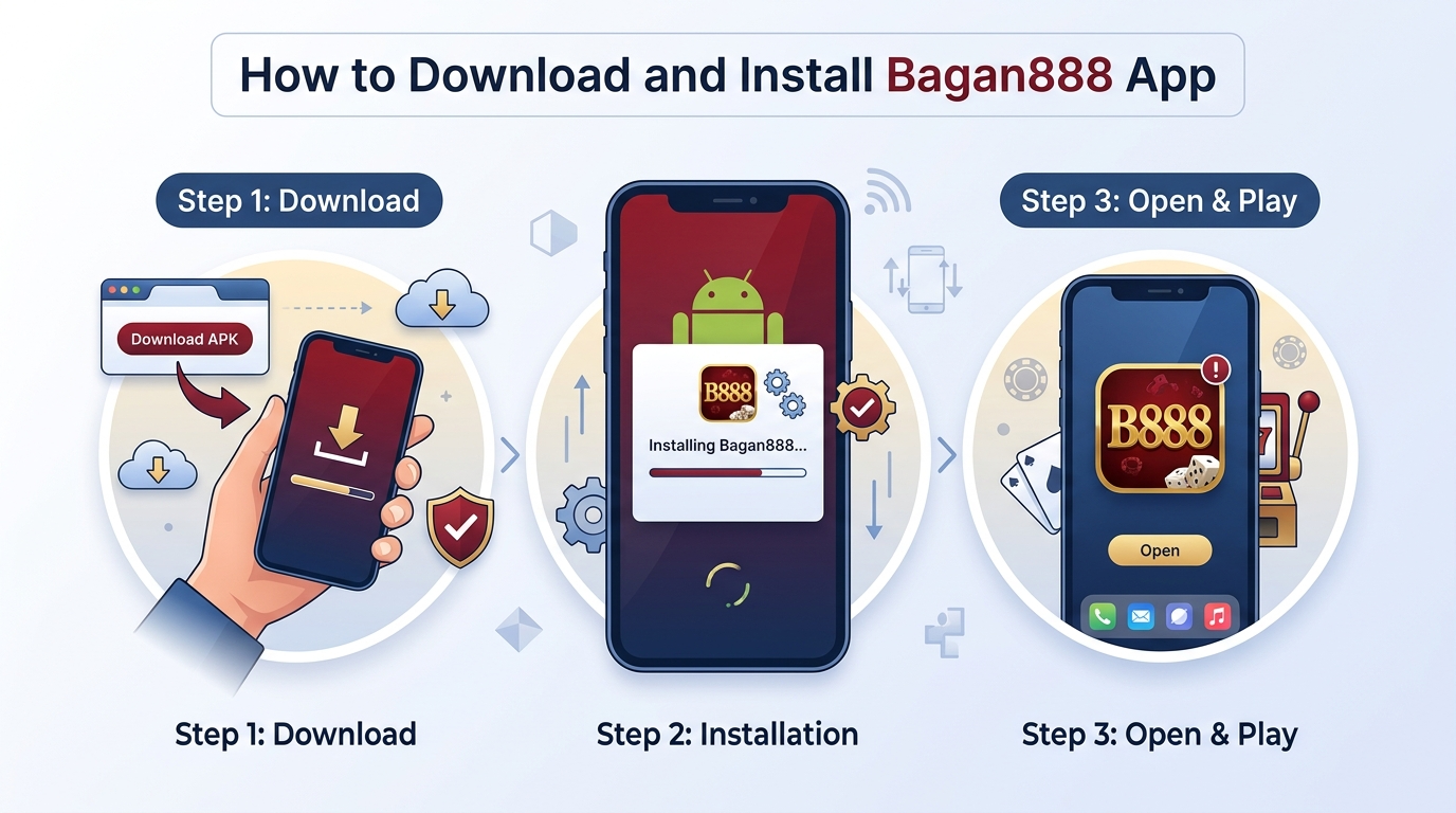 Bagan888 အက်ပလီကေးရှင်း ဒေါင်းလုတ်လုပ်နည်းနှင့် ထည့်သွင်းနည်း
